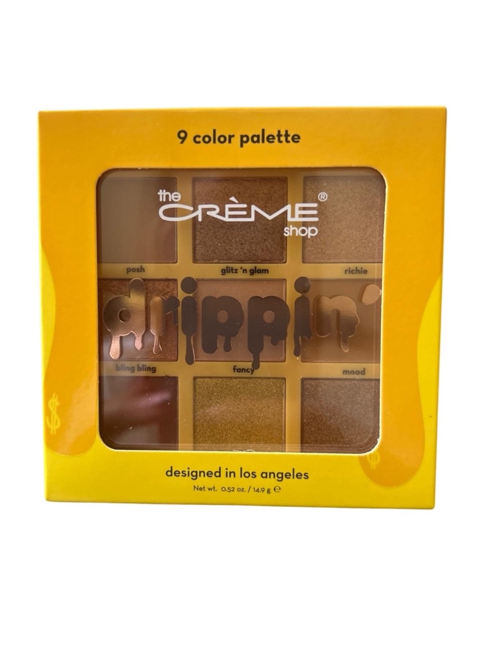 The Crème Shop Drippin' 9-Color Eyeshadow Palette - Warm Browns & Golds